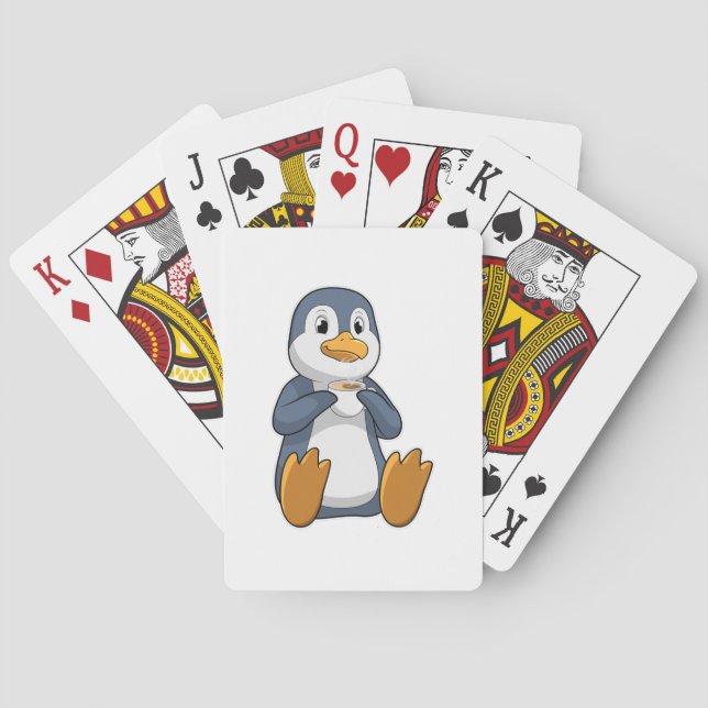 Penguin med kaffe Kopp Casinokort (Baksidan)