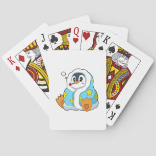 Penguin med klinisk termometer casinokort
