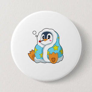 Penguin med klinisk termometer knapp