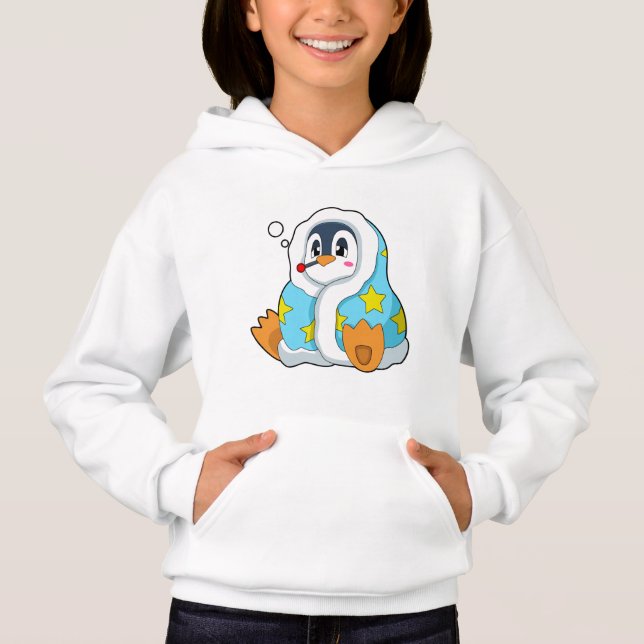 Penguin med klinisk termometer t shirt (Framsida)