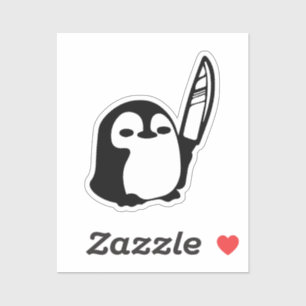 Penguin med Knivar Klistermärken