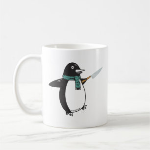 Penguin med Knivar T-Shirt Kaffemugg