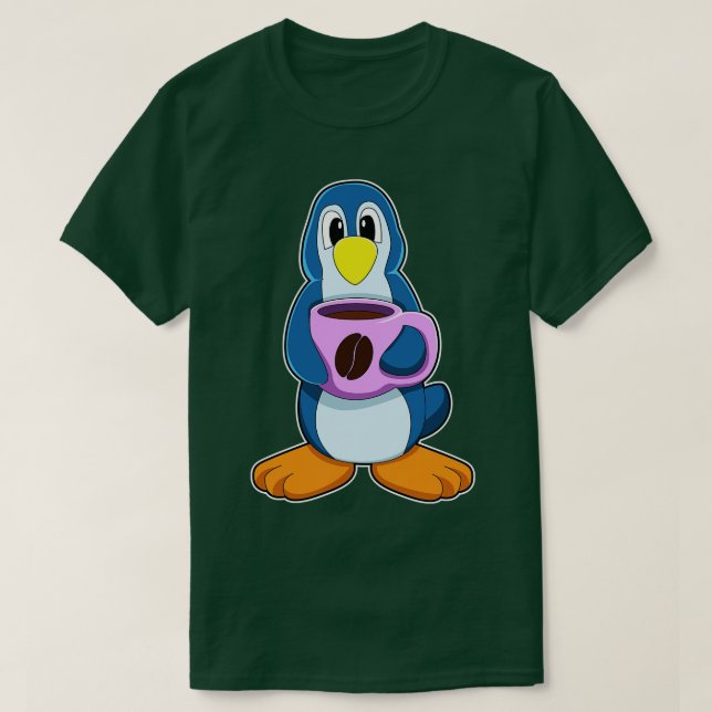 Penguin med Kopp i kaffe 1 T Shirt (Design framsida)
