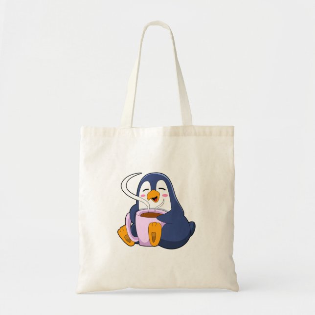 Penguin med Kopp i kaffe Tygkasse (Framsidan)