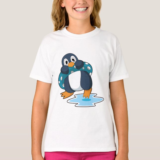 Penguin med livboj t shirt (Framsida)