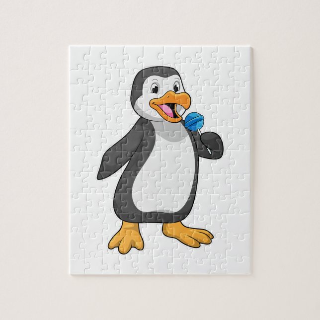 Penguin med Lollipop Sweets Pussel (Vertikal)
