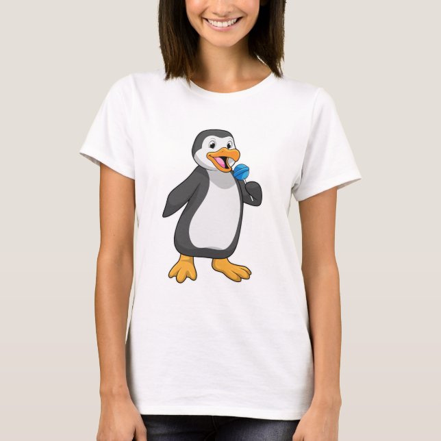 Penguin med Lollipop Sweets T Shirt (Framsida)
