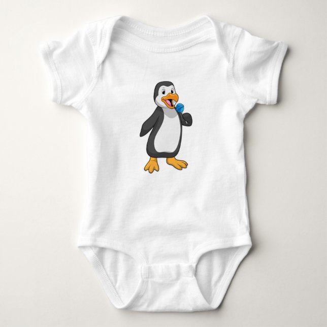 Penguin med Lollipop Sweets T Shirt (Framsida)