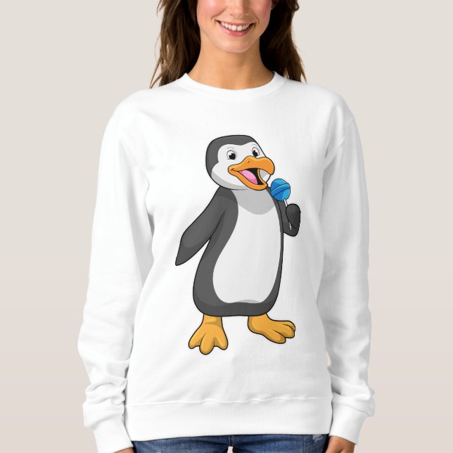 Penguin med Lollipop Sweets T Shirt (Framsida)