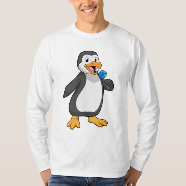 Penguin med Lollipop Sweets T Shirt (Framsida)
