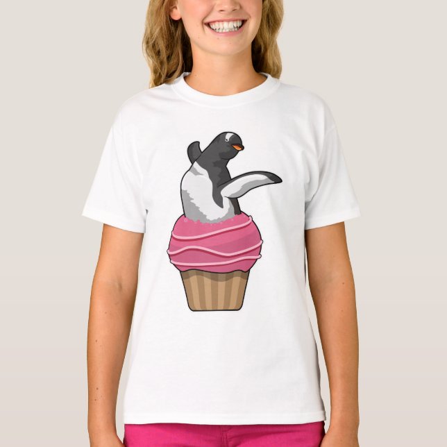 Penguin med Muffin T Shirt (Framsida)