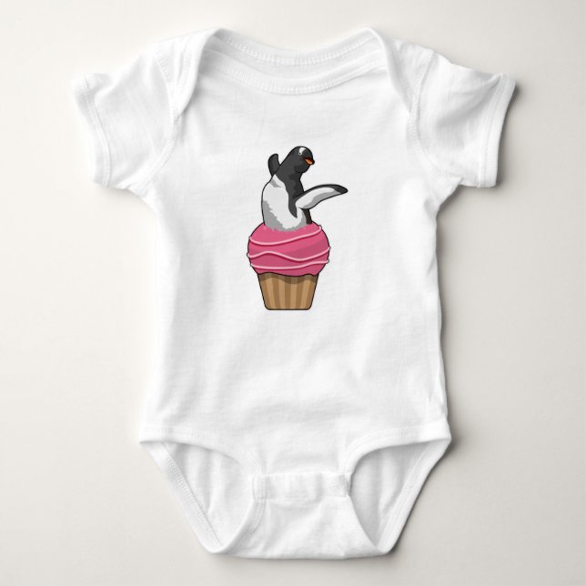 Penguin med Muffin T Shirt (Framsida)