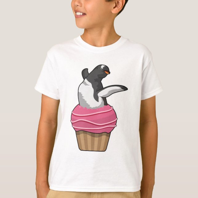 Penguin med Muffin T Shirt (Framsida)