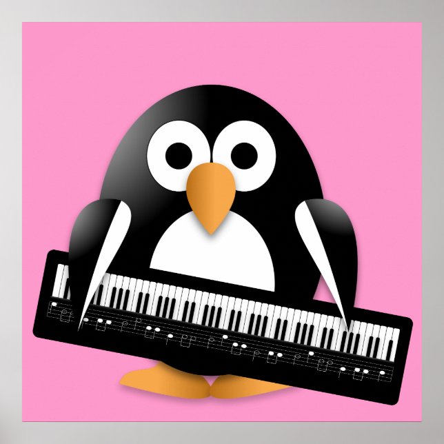 Penguin med piano poster (Framsidan)