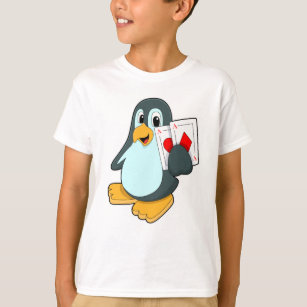 Penguin med Poker-kort T Shirt
