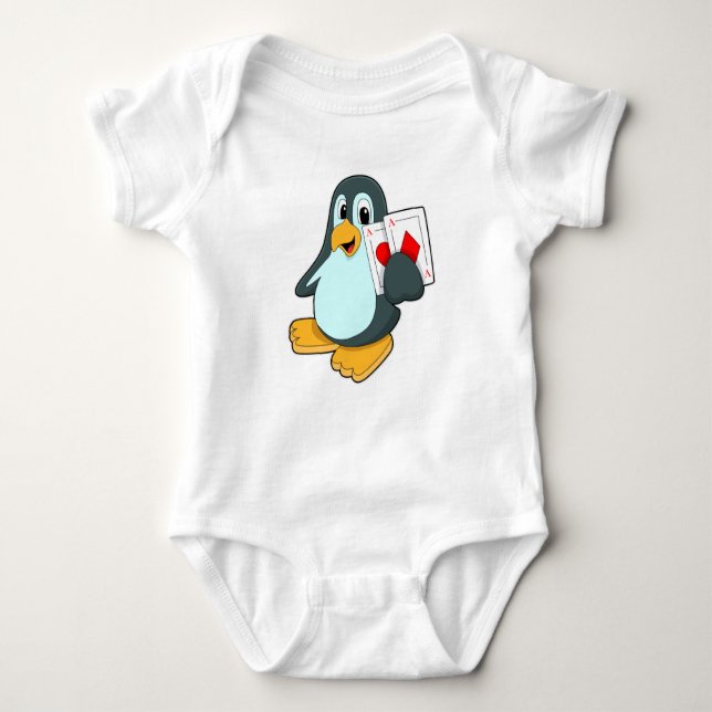 Penguin med Poker-kort T Shirt (Framsida)