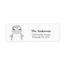 Penguin med Returadressen Mask Returadress Etikett