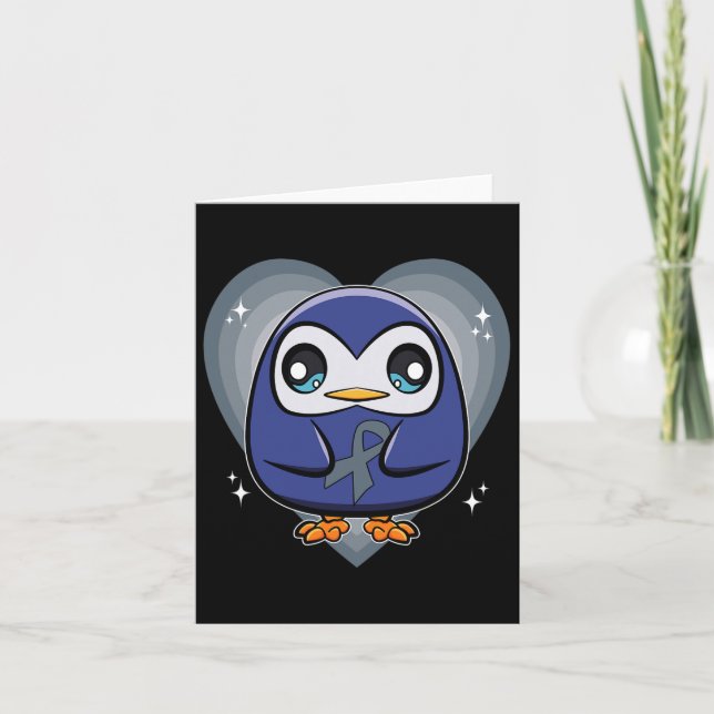 Penguin med Ribbon World Dyslexia Awareness Kort (Framsida)