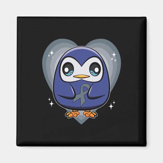 Penguin med Ribbon World Dyslexia Awareness Magnet (Framsidan)