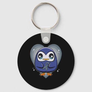 Penguin med Ribbon World Dyslexia Awareness Nyckelring