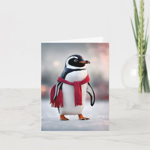 Penguin med röd scarf anteckningskort