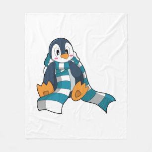 Penguin med Scarf Fleecefilt
