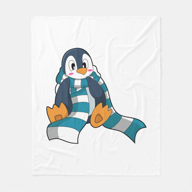 Penguin med Scarf Fleecefilt (Framsidan)