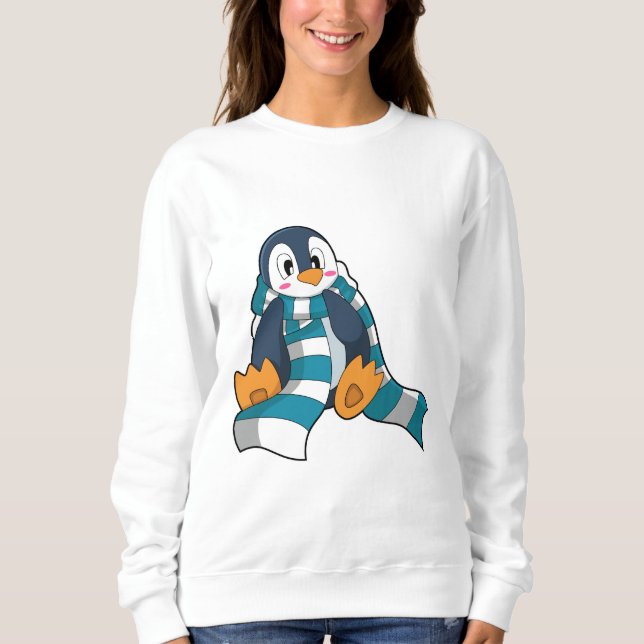 Penguin med Scarf T Shirt (Framsida)