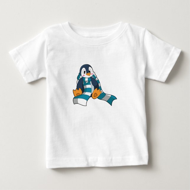 Penguin med Scarf T Shirt (Framsida)