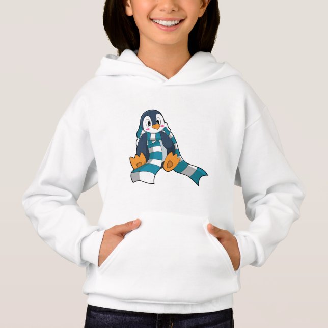 Penguin med Scarf T Shirt (Framsida)