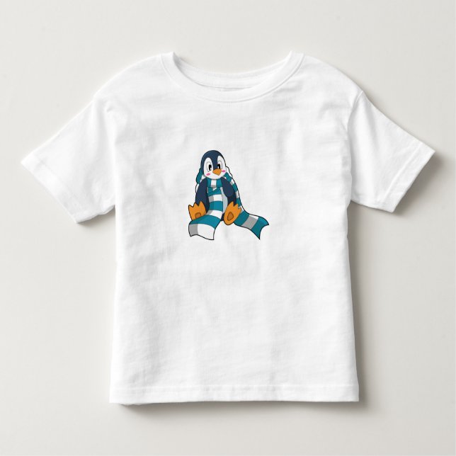 Penguin med Scarf T Shirt (Framsida)