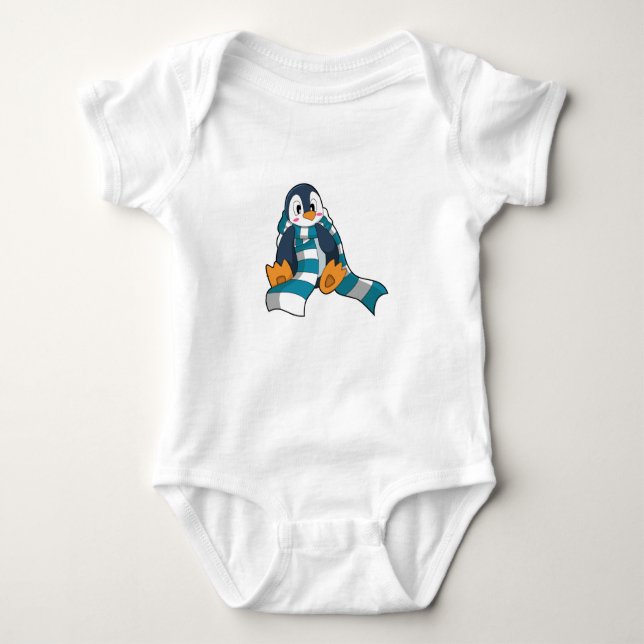 Penguin med Scarf T Shirt (Framsida)