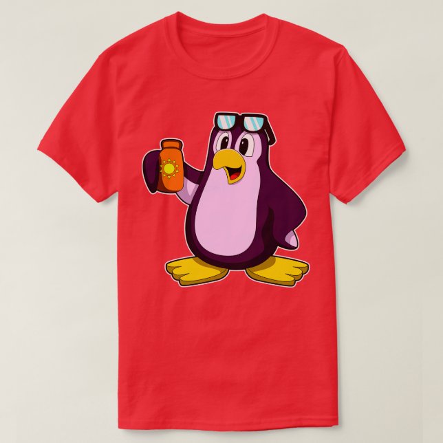 Penguin med Solkräm Solglasögon T Shirt (Design framsida)