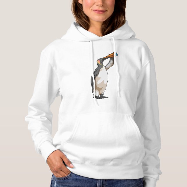 Penguin med Telescope T Shirt (Framsida)