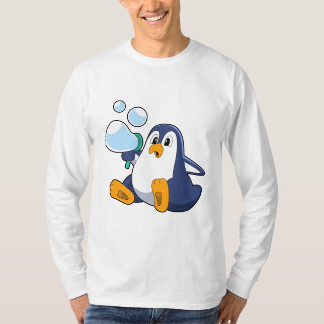 Penguin med tvålbubblor.PNG T Shirt (Framsida)