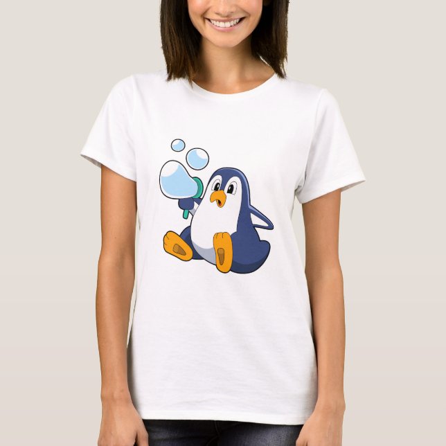 Penguin med tvålbubblor.PNG T Shirt (Framsida)