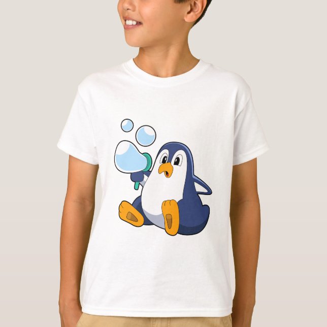 Penguin med tvålbubblor.PNG T Shirt (Framsida)
