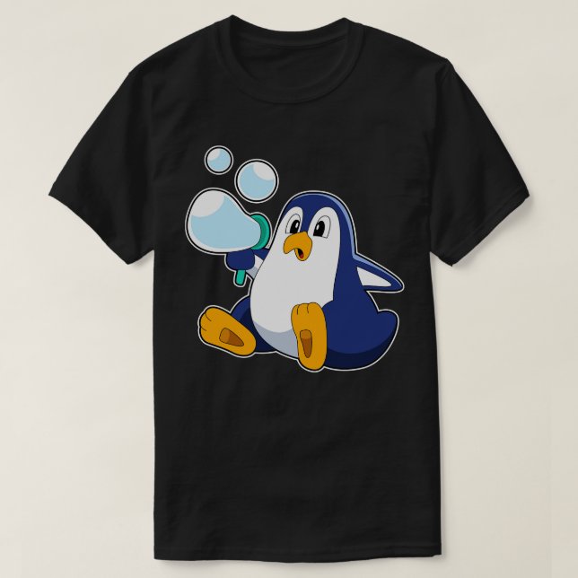 Penguin med tvålbubblor t shirt (Design framsida)