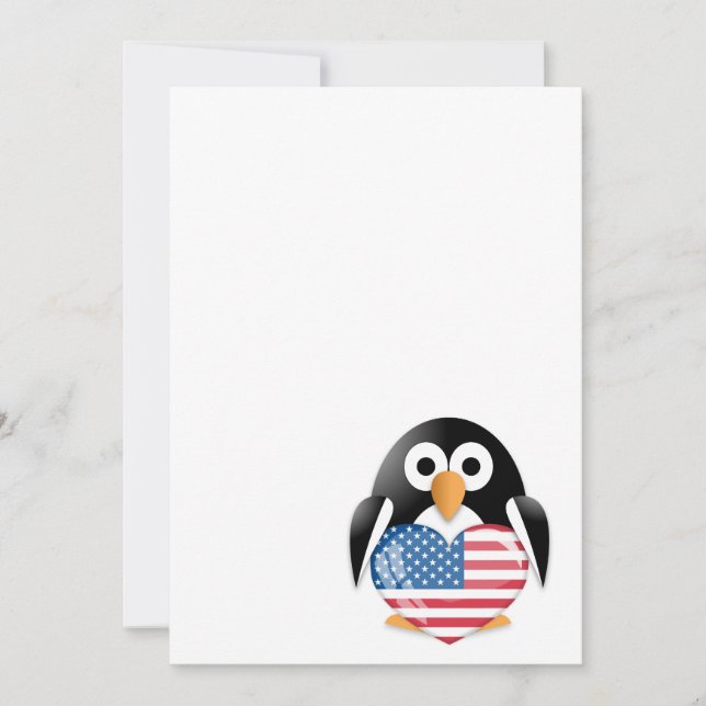 Penguin med USA flagga (Framsida)