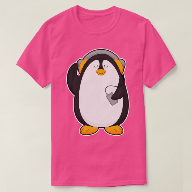 Penguin Mobile mobil med headset T Shirt (Design framsida)