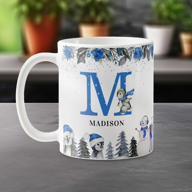 Penguin Monogram Namn jul Kaffemugg (Skapare uppladdad)