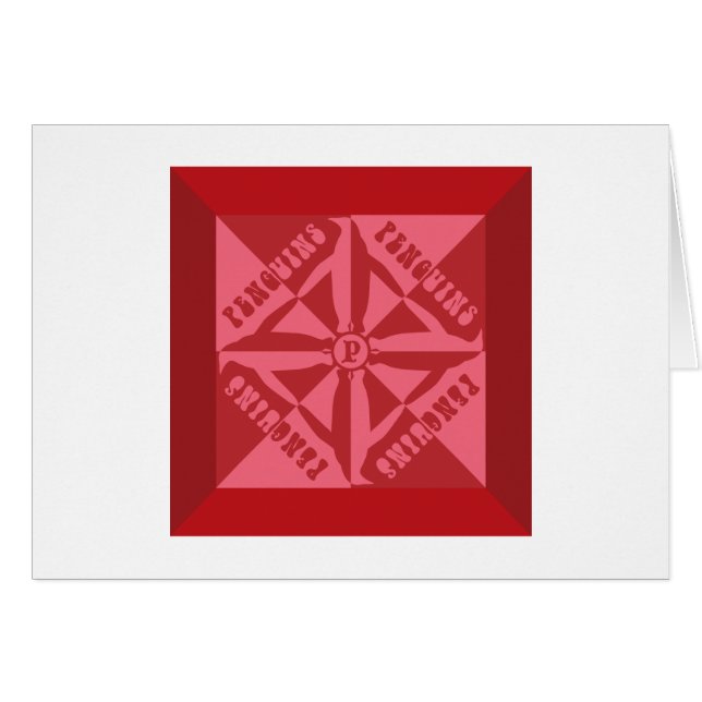 Penguin Mönster Hälsningskort (Framsidan Horizontal)