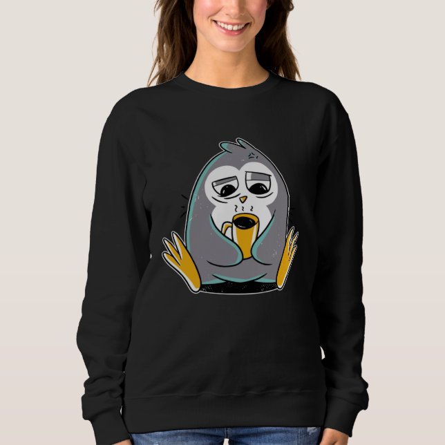 Penguin Morning Coffee Sleep T Shirt (Framsida)