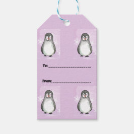 Penguin motif presentetikett