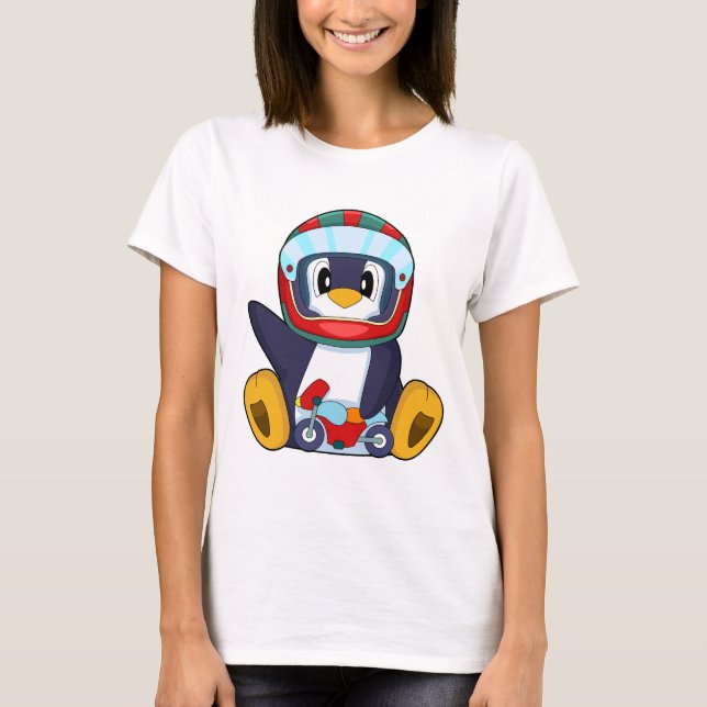 Penguin Motorcycle T Shirt (Framsida)