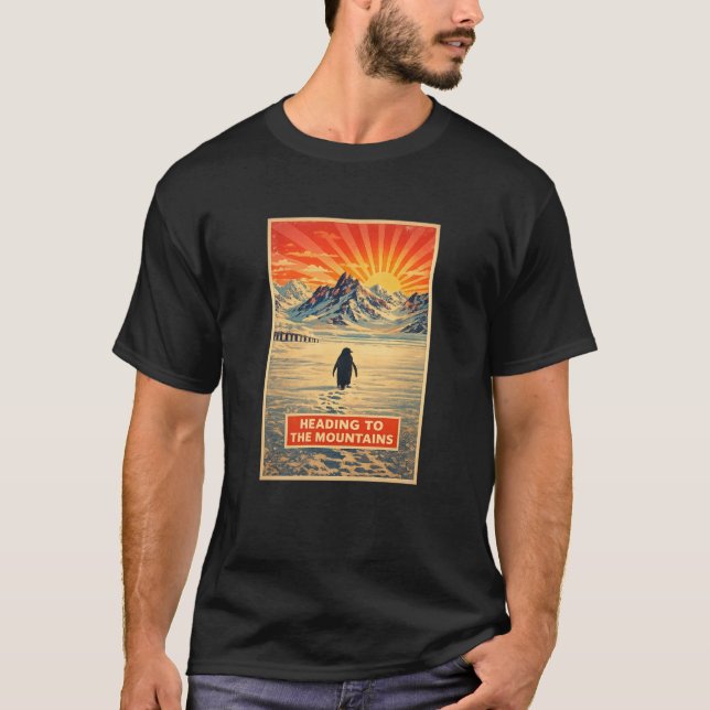penguin mountain tshirt  t shirt (Framsida)