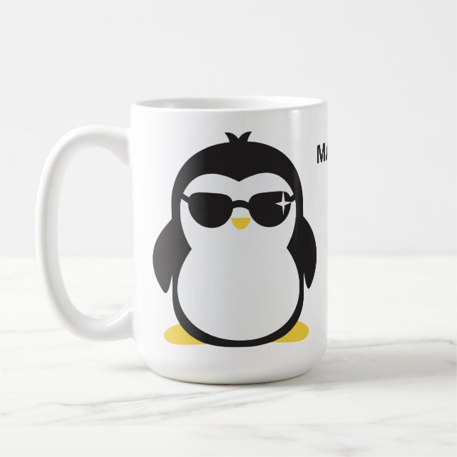 Penguin mugg på coolan Anpassat namn (Vänster)