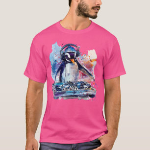 Penguin Music Dj Skivspelare Dj Penguin Techno Hou T Shirt