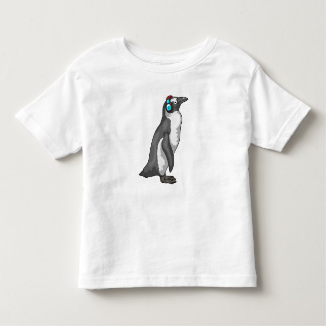 Penguin Music Headphone T Shirt (Framsida)
