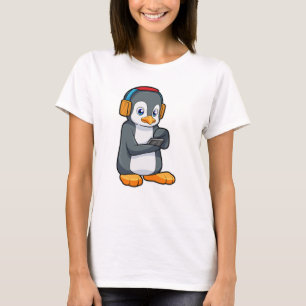 Penguin Music Headphone T Shirt